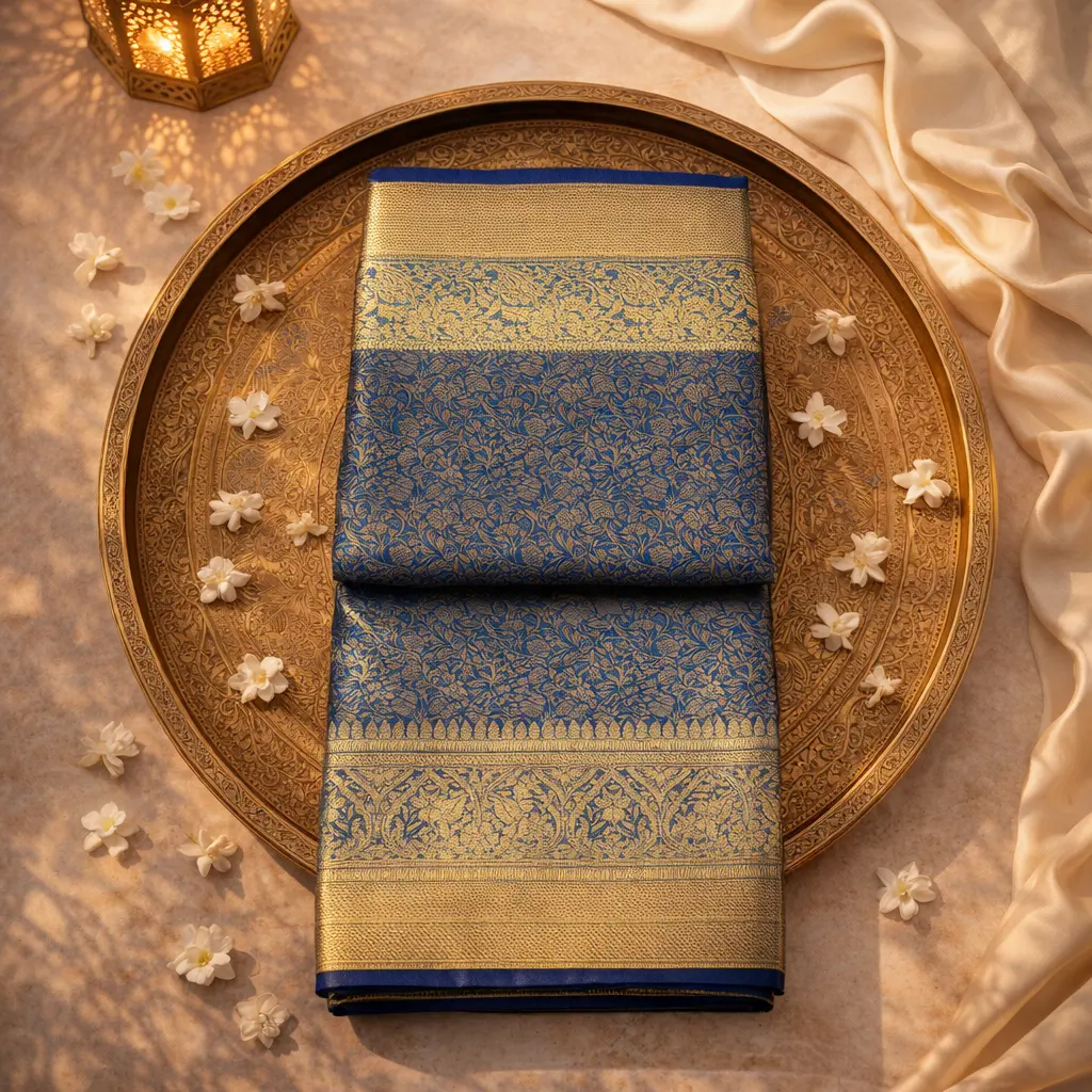 Elegant Blue Kanchipuram Silk Saree