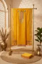 Mustard Yellow Silk Unstitched Suit with Zari Embroidery
