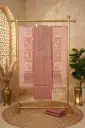 Dusty Rose Embroidered Unstitched Chanderi Silk Suit Material