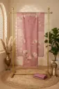 Designer Rose Pink Unstitched Chanderi Salwar Suit Material