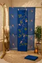Royal Blue Embroidered Silk Unstitched Dress Material Set