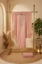 Blush Pink Handloom Silk Unstitched Suit Material with Dupatta
