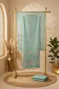 Sea Green Linen Silk Embroidered Unstitched Dress Material