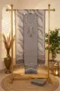 Grey Embroidered Linen Blend Unstitched Salwar Suit Material