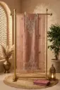 Dusty Rose Tissue Silk Embroidered Unstitched Suit Material 