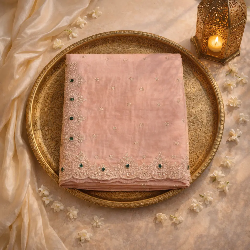 Elegant Pink Designer Saree with Zari Work